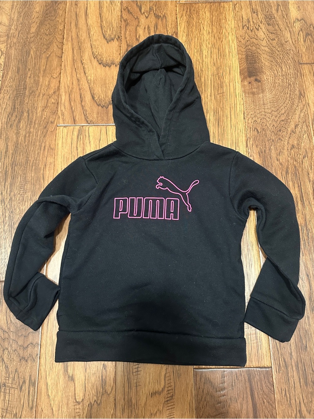 Puma black and pink logo hoodie